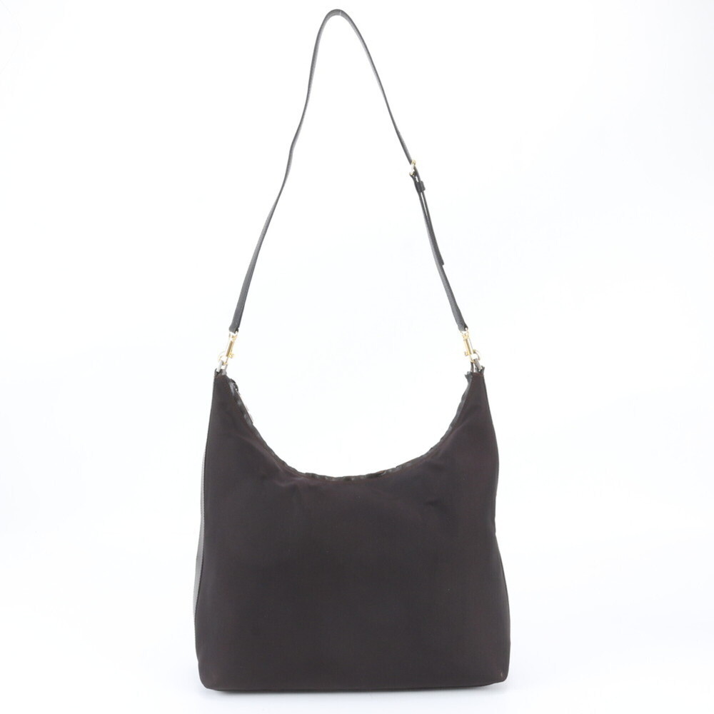 Gucci 001 2113 1955 Leather Canvas Shoulder Bag Handbag Brown Women's